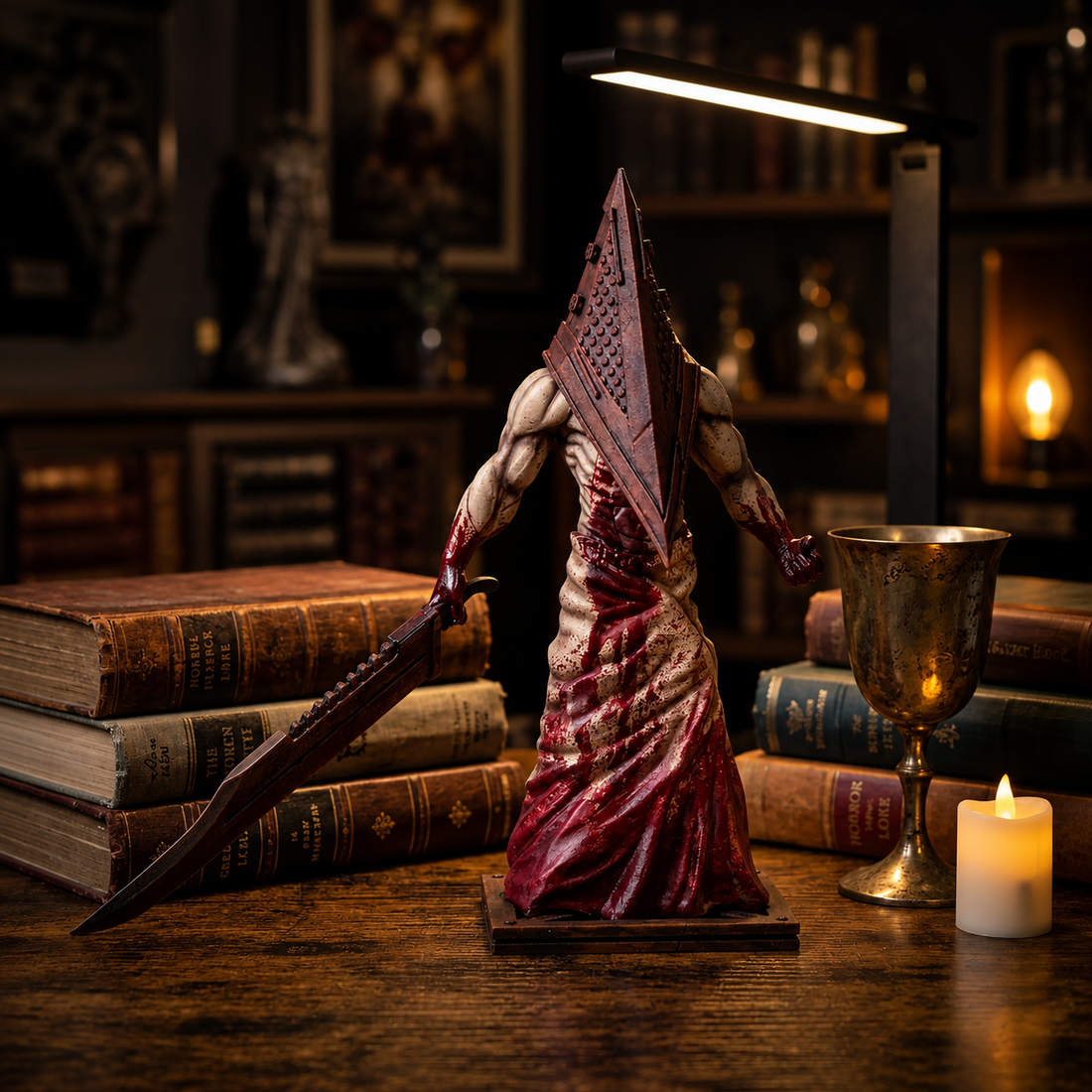 Pyramid Head Statue: Silent Hill Horror Decor (12.44")