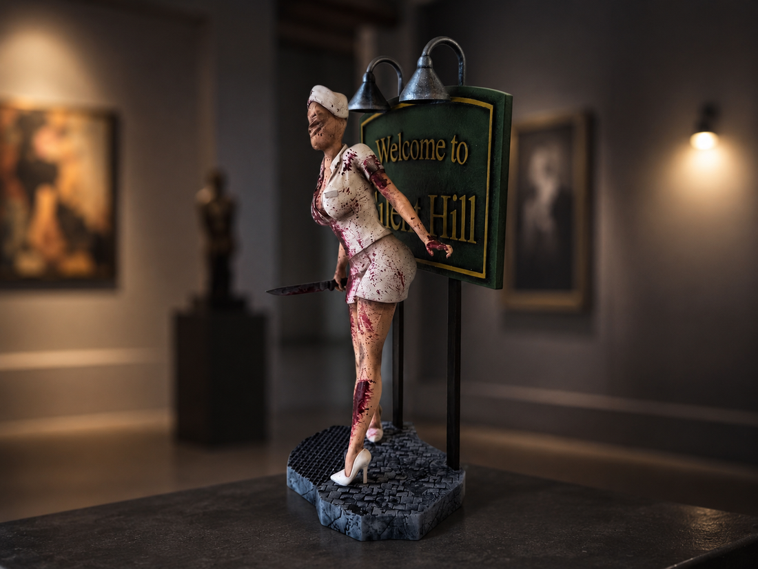 Silent Hill Nurse Statue: Horror Video Game Decor