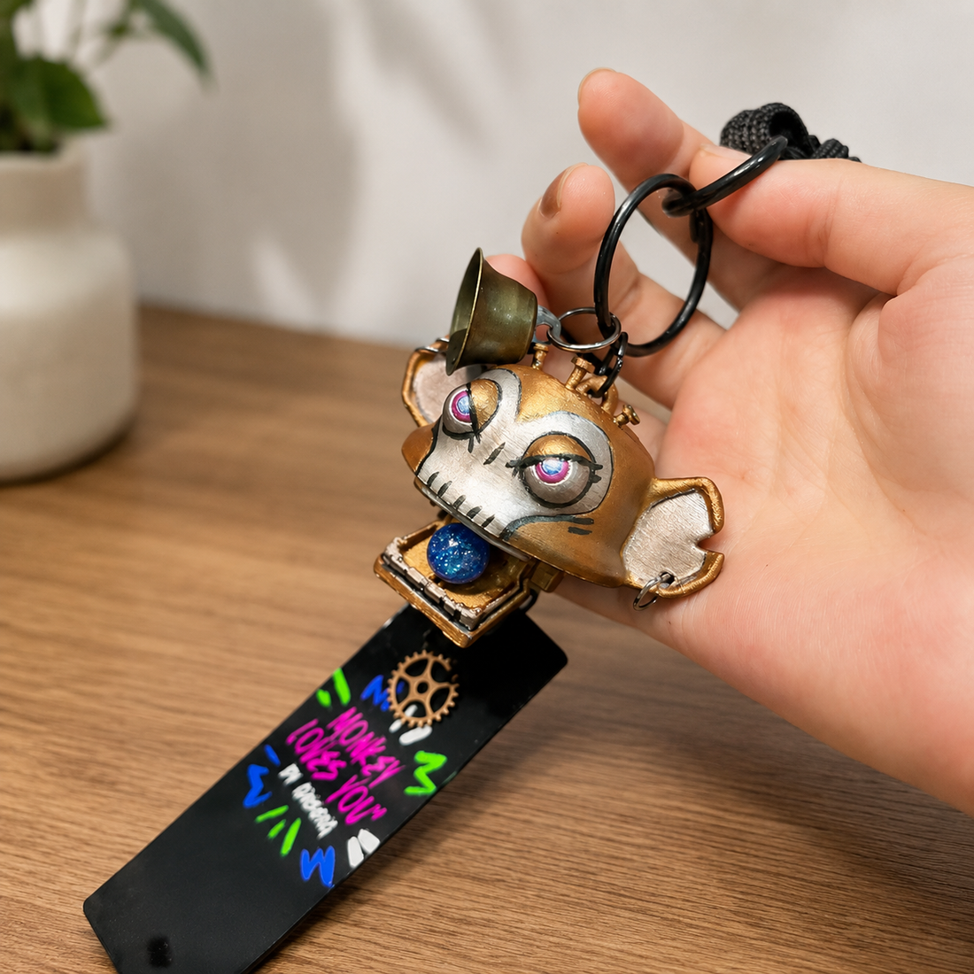 Jinx's Chomper Monkey Keychain,Jinx Collectible Ornaments,Perfect Gift For Fan,Cosplay Conference,Gift For Gamer, Jinx's Fan Creation,Arcane